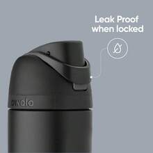 OWA 32oz Insulated Water Bottle With Straw, Stainless Steel, 24-Hour Cold Retention, Locking Lid, Ideal For Sports, Travel, And Campus Use. Color: Black - Black - View 2