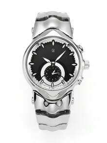 双色表盘男士腕表，不对称复古优雅不锈钢表带时尚腕表 - 均碼 - 查看 9