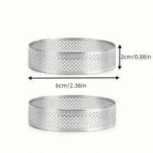 Bộ 4/6/12/24 khuôn bánh tart tròn bằng thép không gỉ - Khuôn bánh tart mini chịu nhiệt đường kính 2,36 inch, khuôn bánh mousse nhiều lỗ, thích hợp cho các dịp cưới hỏi - Bánh phô mai, bánh kếp, bánh nướng, dụng cụ làm bánh donut thủ công. - Bạc - Xem 2