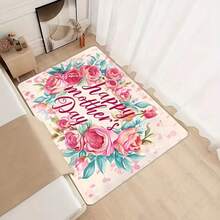 1件母亲节粉色花卉图案浴室地毯，也可作厨房垫、客厅地毯、卧室地毯、室内门垫、可水洗入口垫、装饰地毯，适合派对装饰，提升家居格调，增添节日魅力，提升幸福感，家居装饰 - 彩色 - 查看 7