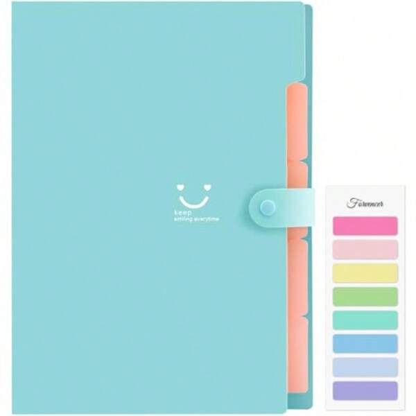 Organizador de archivos Accorn tamaño carta con 5 bolsillos, carpeta de archivo C con etiquetas, organizador de archivos portátil para escuela y oficina, carpetas, Jade Umen
