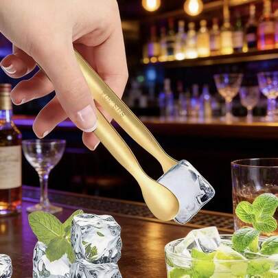 11cm Pinze da cucina in acciaio inossidabile, adatte per tenere cubetti di ghiaccio, zollette di zucchero, frutta, stoviglie portatili per bevande/alcolici/caffè/cibo/cubetti di ghiaccio, disponibili in più colori