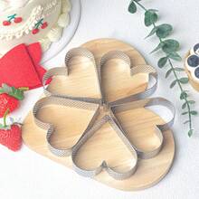 3个/6个/12个装心形挞圈，不锈钢不粘迷你挞模，适用于慕斯、芝士蛋糕、玛芬蛋糕、普通蛋糕烘焙 - 心 - 查看 5