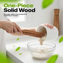 AIUHI 1 pieza Cuchara larga de madera, espátula de cocina de madera, utensilio de cocina para chef de hogar - Marrón - Ver 4