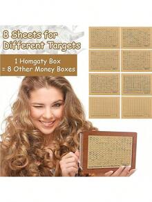 1pc Euro/Dollar Version Wooden Money Box With Digit Checking Function, Money Box With Savings Goal, Money Box With Counter, Piggy Bank With Savings Goal - View 1