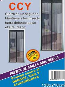 Mosquitero de Puerta Resistente, Malla Ventilada con Cierre Automático, Ideal para Verano y Protección de Insectos - Café integral - Ver 2