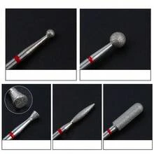 5件套金刚石美甲钻头，适用于电动美甲锉，专业美甲工具，指甲抛光头，指甲清洁器，指甲修剪器，适用于美甲师和家庭美甲用品 - 彩色 - 查看 6