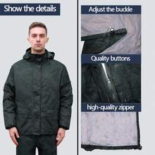 3 pièces/set Ensemble de manteau de pluie imperméable et coupe-vent épais pour adultes, Imperméable à capuche portable unisexe, Équipement de pluie réutilisable, séchage rapide pour randonnée, parc à thème, Capuche avec cordon de serrage, coupe-vent et imperméable pour le cyclisme, les voyages et les déplacements quotidiens - Ensemble imperméable camouflage noir - Voir 6
