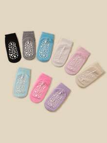 9 piezas Calcetines para niños, Calcetines con agarre de puntos, Calcetines para niñas, Coloridos, Calcetines para niños resistentes a la suciedad, Calcetines antideslizantes con puntos - Multicolor - Ver 2