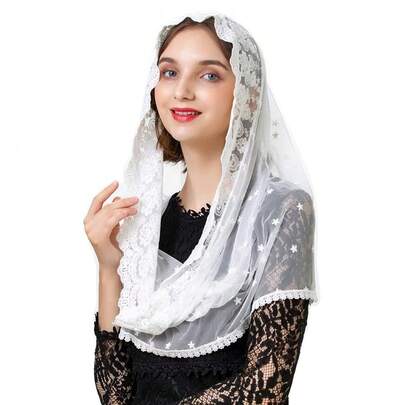 Infinity Venise Lace Chapel Veil Latin Mass Mantilla Floral Chu 1rch Veils Head Covering