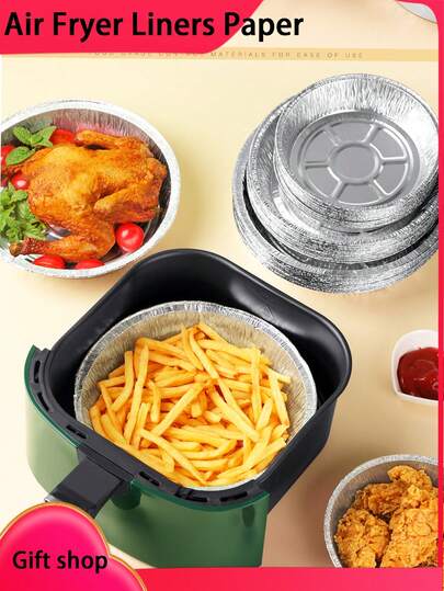 Round Aluminum Foil Baking Cups, Suitable For Pie, Pastry, Baking, Oven Use, Thicker Material, Baking Tray, Baking Supplies, High Quality Aluminum Foil, Round Disposable Food Container, Suitable For Pie Baking, Dessert Baking, Food And Fruit Storage, Applicable To Home Air Fryer, Aluminum Foil Baking Tray