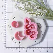 1/3pcs Pink Moon & Snake Polymer Clay Cutters, Celestial Snake Shape, DIY Earrings Y2K Jewelry Witchcraft Craft Tools - Pink - View 3