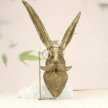 Animal Hook Simulated Rabbit Mouse Sculpture Animal Sculpture Wall Storage Key Hook Clothes Hangers Room Decoration Accessories - 青銅 - 查看 4