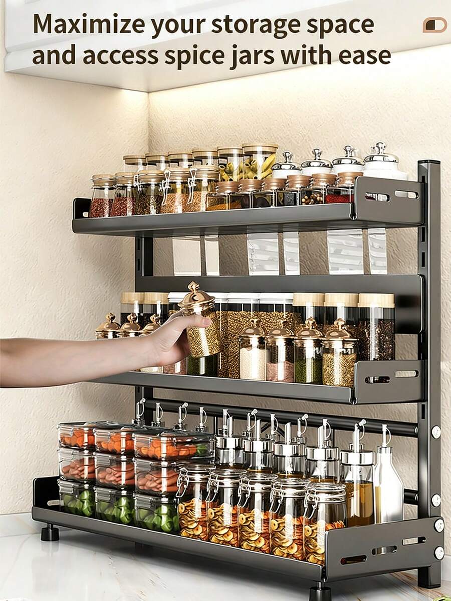 1 pieza Estante para condimentos sin agujeros, soporte multifuncional para utensilios de cocina con estante para palillos y cuchillos, accesorios de cocina, estante de almacenamiento de cocina