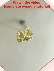 1 Set Fashion Women's Hip Hop Crystal Hollow Heart & Hollow Teeth Grillz, Carnival Party Accessories, Valentine's Day Couples Gift, Unisex - Multicolor - View 10