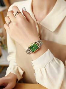 1 chiếc đồng hồ thạch anh cổ điển sang trọng, mặt vuông, dây đeo bằng thép không gỉ, phù hợp cho thanh thiếu niên, các bữa tiệc, một món quà hoàn hảo (không bao gồm hộp đồng hồ). - Nhiều màu - Xem 9