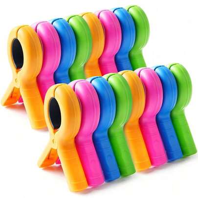 1-10pcs Large Beach Towel Clips, Suitable For Beach/Pool/Cruise Chair, Heavy Duty, Clothing Clips, Windproof, 4 Vibrant Colors, Summer Beach Clips, Clothesline Clips