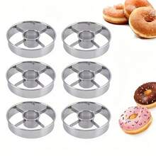 2/6/12pcs Stainless Steel Donut Cutter, 4.13 Inch Donut Cutter, Easy To Clean, Baking Tool, Suitable For Donuts, Bagels, Cookies And Pastries - Home And Professional Use - Silver - View 3