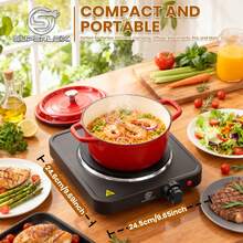 SUPERLEX 1500W Electric Stove, 4-In-1 Induction Cooker Table, Portable Cooking Hot Plate, 5-Speed Temperature Control Portable Cooking Hot Plate, Heating Indicator Light, Overheating Protection. Suitable For All Cookers, Suitable For RV/Home/Camping/Apartment - Ver 4