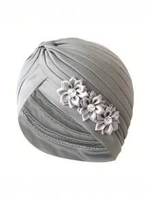 1pc Women's Floral Headscarf Hat, Fashionable Breathable Sweat-Absorbent Outdoor Accessory, Women Brimless Hat, Pleated, Headscarf Hat, Suitable For Daily Use And Travel,Summer,Beach,Holiday,Festival - Style 1 - View 13