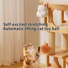 Interactive Cat Toy Ball, Automatic Electric Rotating Cat Toy Ball, Funny Cat Exercise Toy, Smart Self-Rotating Retractable Cat Toy Ball, Automatic Lifting Cat Toy Ball, Cat Supplies - View 5