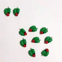 10/20个瓢虫树叶图案吊坠，非常适合制作珠宝吊坠、耳环、项链、手链、包包挂饰和树脂饰品。 - 彩色 - 查看 4