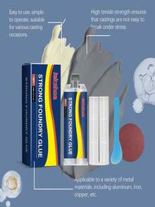 Jakehoe Metal Casting Glue, Casting Glue AB Adhesive Repair Agent, Waterproof Metal Sealant For Stainless Steel, Copper, Aluminum - A - View 3