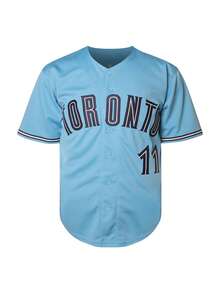 Men's Bichette 11 Toronto Baseball Jersey, Powder Blue Navy White Athletic Short Sleeve Shirt For Game Day & Daily Wear - Màu xanh nhạt - Xem 4