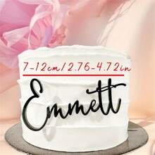 1pc Customized Laser Cut Acrylic Nameplate, Wedding Birthday Party Age Name Cake Topper, Table Number Card, Guest List Label, Suitable For S-Size With Number Decoration, Quinceanera Supplies, Mirror, Aesthetic - F-wedding Cake Name Label - View 15