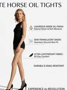 CLAGAINER 3 Pairs Women's Glossy Shiny Sheer Tights Sexy High Waisted Silk Stockings Comfort Stockings Oil Shimmer Nylon Pantyhose - Multicolor - View 7