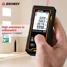 SNDWAY 1pc Digital Laser Distance Meter With 2 Bubble Levels, Precise Laser Measurement Tool, Measuring Range 50m/70m/105m/125m, Accuracy 2mm, Can Measure Area, Volume And Pythagorean Theorem - A - View 3