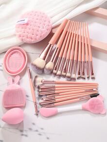 25件套化妆工具套装，包含：20支化妆刷套装+1个洁面海绵+2个化妆刷清洁工具+1个面膜刷+1个化妆海绵，一应俱全，新手友好 | 方便旅行携带，送礼佳品 | 新手/女性的完美之选 - 彩色 - 查看 14