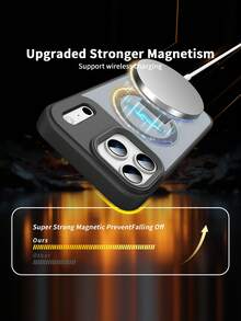 Creative Foldable Invisible Bracket Magnetic Glossy Skin Invisible Bracket Phone Case Compatible With IPhone 17 Pro Max, 16 Pro New Model, 15, Personalized 14, Simple 13/12/11, 17 Air, 15 Plus, Anti-Fall - Black - View 6