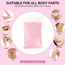 WAXKISS 2000g Large-Capacity Hair Removal Wax Beans Set - Includes 5 Portable Resealable Bags, Professional Depilatory Wax For Full Body Use On Face, Legs, And More - Beans - View 4
