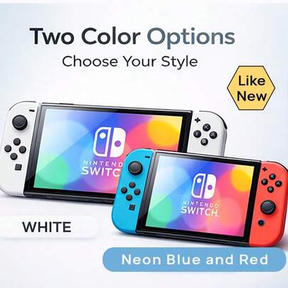  Máy chơi game cầm tay Nintendo Switch OLED đã qua sử dụng, tình trạng như mới 99%, hoàn hảo cho tương tác giữa cha mẹ và con cái, các buổi họp mặt gia đình và giải trí thư giãn. Phiên bản Nhật Bản.