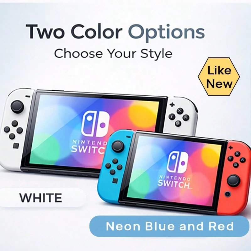 Nintendo Switch 99新二手switch oled 掌上游戲機，親子互動，家庭聚會，休閒娛樂，日版 - 查看 1