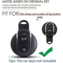 1Pcs ABS Plastic Key Fob Cover Countryman S ONE JCW F54 F55 F56 F57 F60 Clubman Keyless Key Case With Weave Keychain Union Jack Design - White - 查看 3