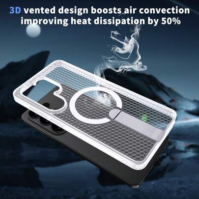 (Magnetic Holder) Ice Skin Feeling, Honeycomb Hollow Heat Dissipation, Transparent Magnetic Holder, Horizontal & Vertical Desktop Placement, Suitable For Samsung S26 Ultra/S25/S24/S23, A56/A36/A35/A37/A16, Pixel 10/9, Note 15/14/13, 15C/14C, 15T/14T, 17 Pro Max/16/15/14/13/12/11