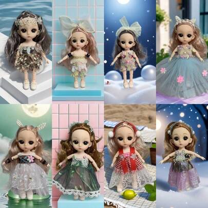 A Brand New 16cm Cute BJD Doll, A Great Gift For Christmas, New Year Or Birthday! A Fashionable And Adorable Collectible BJD Doll.