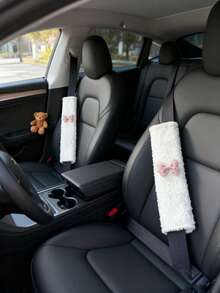 Car Bow Steering Wheel Cover, Shoulder Protection, All Season Plush Anti Slip Warm Car Universal Handlebar Cover Steering Wheel Cover Car Wheel Cover Steering Wheel Cover Car Accessories Steering Wheel Cover Steering Wheel Cover - Lambswool - View 5