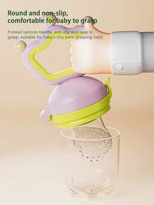 1pc Rotating Push-Type Baby Fruit & Vegetable Feeder, Infant Teething Silicone Mesh Bag Food Tool - Multicolor - View 6