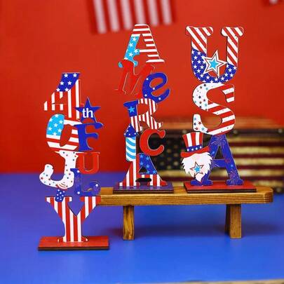 1/3 Chiếc Ngôi Sao Bằng Gỗ Trang Trí Ngày Quốc Khánh 4 Tháng 7, Biểu Tượng Niềm Tin, Trang Trí Nhà Cửa Bằng Gỗ Yêu Nước, Trang Trí Trung Tâm Bàn Ăn, Trang Trí Ngày Tưởng Niệm, Màu Đỏ, Trắng và Xanh Dương.