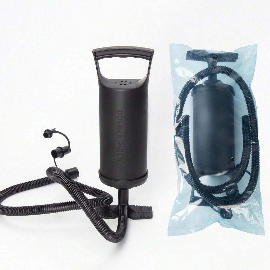 Portable Manual Dual-Nozzle Air Pump, 3 Valve Connectors, Suitable For Inflatable Beds, Swim Rings, Pools, Balloons, Boats, Compact Design, Manual Pull-Style High-Power Floor Air Pump, Rapid Inflation, Handheld Air Pump, Quick Inflation, Portable Manual Air Pump For Outdoor Use, Can Inflate Swim Rings, Air Mattresses, Pool Floats, Inflatable Accessories, Beach Items, Etc., Pool Inflatable, Beach Essentials - Multicolor - View 1