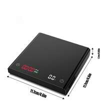 2000g Balanza digital para café con temporizador - Características: pantalla LED, alfombrilla de silicona y protector contra salpicaduras de silicona. Ideal para espresso, goteo, hornear y pesar joyas. (Cable de carga no incluido) - Multicolor - Ver 10