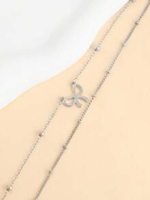 1 pièce Bracelet de cheville avec nœud doux pour l'été, convient pour le port quotidien et les vacances à la plage - cheville à nœud - Voir 4