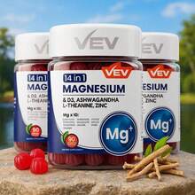 VEV Magnesium Complex Gummies For Mood Resilience – 14-In-1 Sugar-Free Vegan Formula With Ashwagandha, L-Theanine, D3 & Zinc, Supports Cortisol Balance & Focus, 90 Count Mixed Berry - 3 件 - 查看 12
