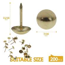 Tacks For Furniture 7/16\ Vintage Furniture Tacks Nails For Upholstery 200pcs Decorative Tack For Furniture DIY Gold Thumb Sofa Nails Furniture Tacks - Gold - View 7