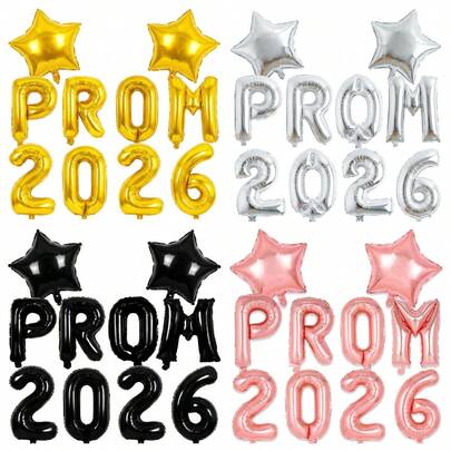 kumozawa 2026 Graduation Party Balloons, Gold, Silver, Rose Gold And Black, 16 Inch 2026 Graduation Party Balloons, Suitable For 2026 Preschool, College Graduation Party Decorations