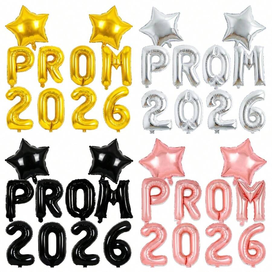 kumozawa 2026 Graduation Party Balloons, Gold, Silver, Rose Gold And Black, 16 Inch 2026 Graduation Party Balloons, Suitable For 2026, College Graduation Party Decorations - Prom2026 - View 1