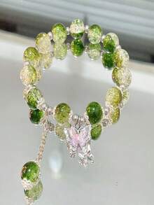 Delicate, Elegant And Sweet Butterfly Bracelet, Romantic And Flattering, Handmade Beaded Jewelry, Unique Gift For Her - Multicolor - View 4